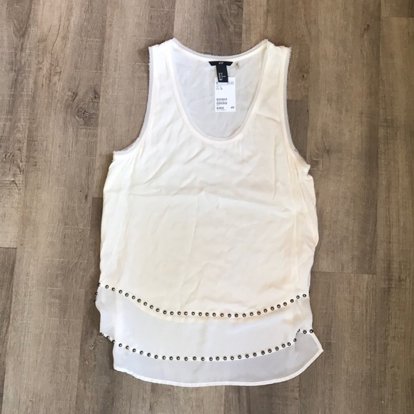 NWT H&M studded hi low tank top - Picture 1 of 8